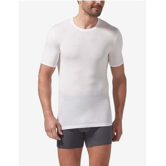Tommy John Second Skin Crew Neck Stay-Tucked Undershirt in Cream - XXL - Picture 1 of 5